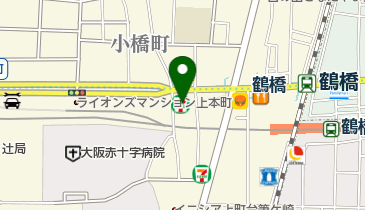 セブンイレブン 大阪鶴橋駅西店の地図画像