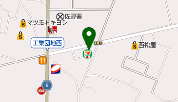 セブンイレブン 佐野工業団地店の地図画像