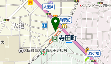 セブンイレブン ハートインJR寺田町駅北口店の地図画像