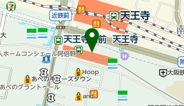 セブン銀行 あべのハルカス 近鉄本店 共同出張所の地図画像