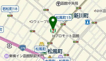 セブンイレブン 函館松風町店の地図画像
