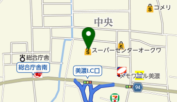 セブン銀行 スーパーセンターオークワ 美濃インター店 共同出張所の地図画像