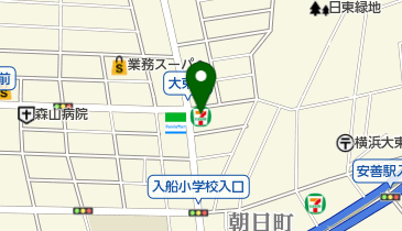 セブンイレブン 横浜鶴見大東店の地図画像