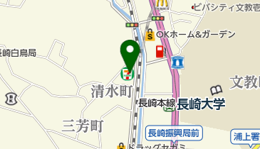 セブンイレブン 長崎清水町店の地図画像