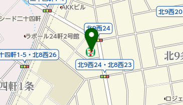セブンイレブン 札幌北9条二十四軒通店の地図画像