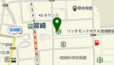 セブンイレブン 宮崎駅東2丁目店の地図画像
