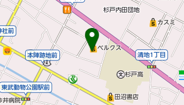 セブン銀行 スーパーベルクス 杉戸店 共同出張所の地図画像