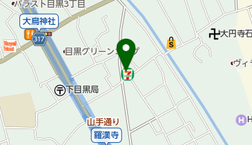 セブンイレブン 目黒柳通り店の地図画像