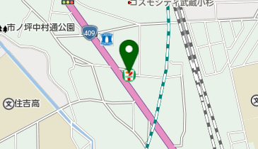 セブンイレブン 川崎中原市ノ坪店の地図画像