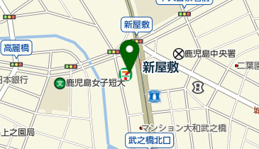 セブンイレブン 鹿児島新屋敷町店の地図画像
