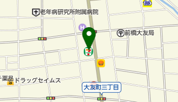 セブンイレブン 前橋大友町店の地図画像