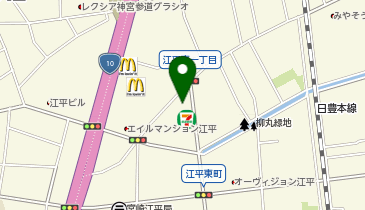 セブンイレブン 宮崎江平東通り店の地図画像
