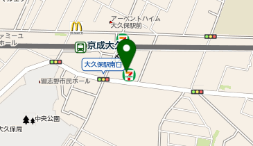 セブンイレブン 京成大久保駅南店の地図画像