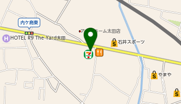 セブンイレブン 太田市内ケ島東店の地図画像
