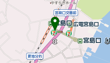 セブンイレブン おみやげ街道宮島口店の地図画像