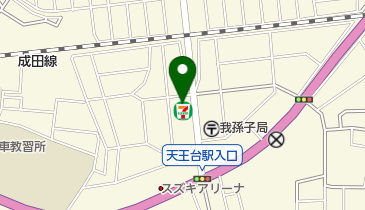 セブンイレブン 我孫子天王台6丁目店の地図画像
