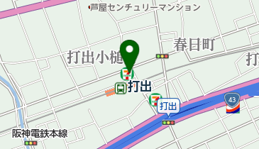 セブンイレブン 芦屋打出駅北店の地図画像