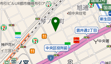 セブンイレブン 神戸中央区役所北店の地図画像