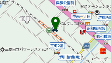 セブンイレブン おみやげ街道呉店の地図画像