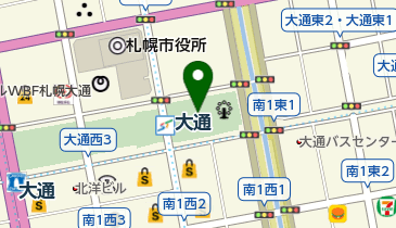 セブン銀行 さっぽろ地下街 オーロラタウン 共同出張所の地図画像