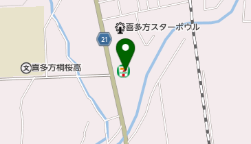 セブンイレブン 喜多方桐桜高校前店の地図画像