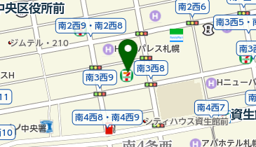 セブンイレブン 札幌南3条西8丁目店の地図画像