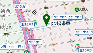 セブン銀行 札幌市営地下鉄 東豊線 北13条東駅 共同出張所の地図画像