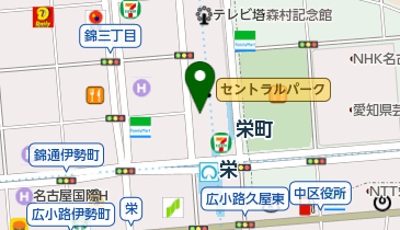 セブンイレブン 名古屋栄森の地下街店の地図画像