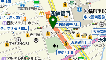 セブン銀行 西日本鉄道 天神大牟田線 西鉄福岡(天神)駅 共同出張所の地図画像