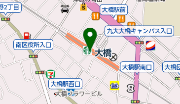 セブン銀行 西日本鉄道 天神大牟田線 大橋駅 共同出張所の地図画像