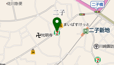 セブンイレブン 二子新地店の地図画像
