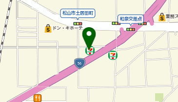セブンイレブン 松山土居田町店の地図画像