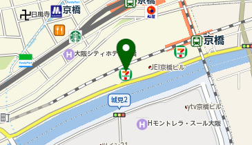 セブンイレブン ハートインヴィアイン大阪京橋店の地図画像
