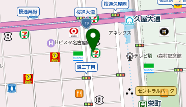 セブンイレブン 名古屋錦3大津通東店の地図画像