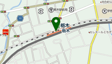 セブン銀行 東武鉄道 日光線 栃木駅 共同出張所の地図画像