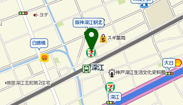 セブンイレブン 神戸阪神深江駅北店の地図画像