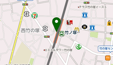 セブン銀行 東武鉄道 伊勢崎線 竹ノ塚駅 共同出張所の地図画像