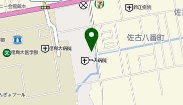 セブン銀行 徳島県立中央病院 共同出張所の地図画像