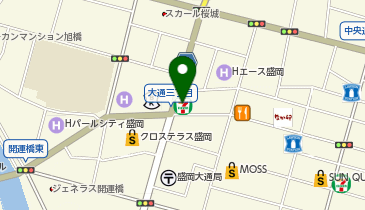 セブンイレブン 盛岡大通3丁目店の地図画像