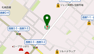 セブンイレブン 札幌西野2条店の地図画像