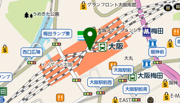 セブンイレブン ハートインJR大阪駅連絡橋口店の地図画像