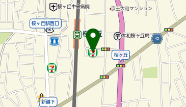 セブンイレブン 大和桜ケ丘東口店の地図画像