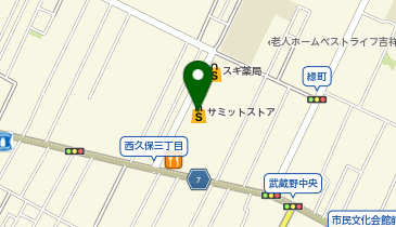 セブン銀行 サミット武蔵野緑町店 共同出張所の地図画像