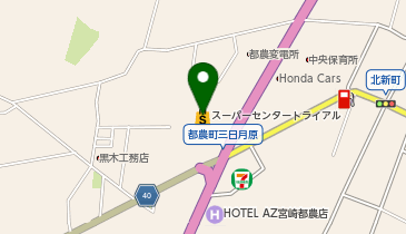 セブン銀行 スーパーセンタートライアル都農店 共同出張所の地図画像