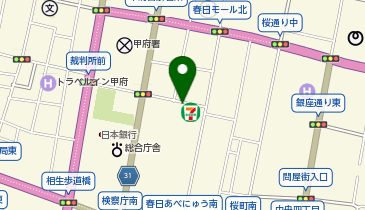 セブンイレブン 甲府中央店の地図画像