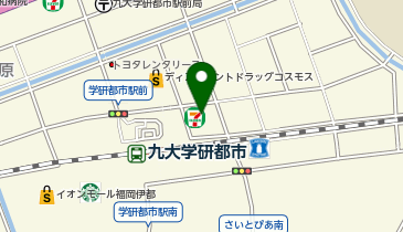 セブンイレブン 九大学研都市駅東店の地図画像