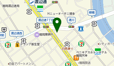 セブン銀行 サニー渡辺通店 共同出張所の地図画像
