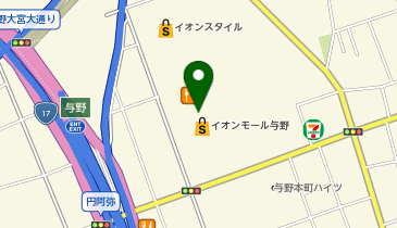 武蔵野うどん小麦晴れ イオンモール与野店の地図画像