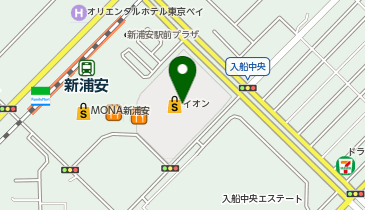 auショップイオン新浦安の地図画像