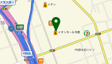 auショップイオンモール与野の地図画像